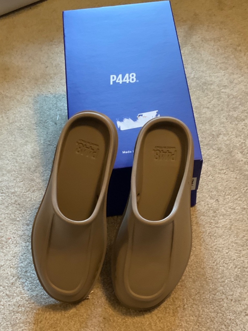 P448 Unisex Slip-On Clogs in Taupe Brown